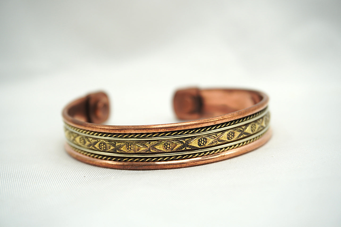 BRACELET CUIVRE MAGNETIQUE MOTIF BANDÉ (ref 3)