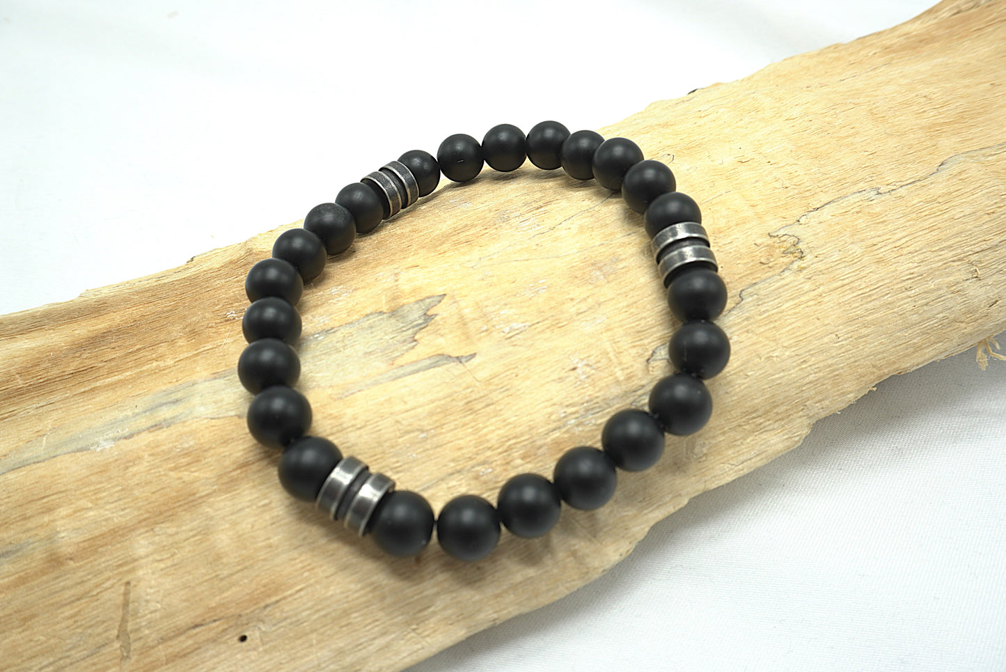 BRACELET ONYX 8MM grande taille