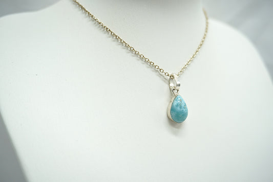 PENDENTIF LARIMAR ARGENT