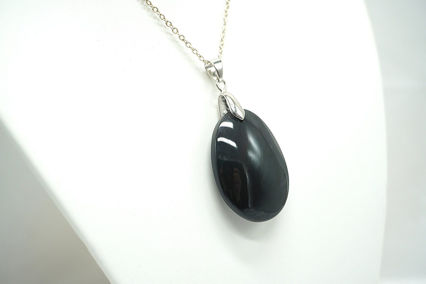 PENDENTIF OBSIDIENNE OEIL CELESTE (Ref 3)