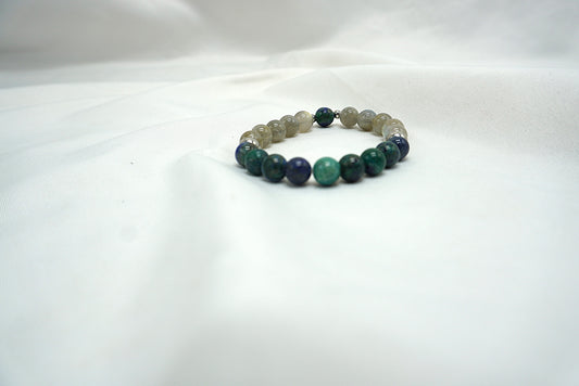 BRACELET LABRADORITE - AZURITE MALACHITE 8MM