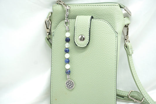 BIJOU DE SAC EN PERLES FLEUR DE VIE