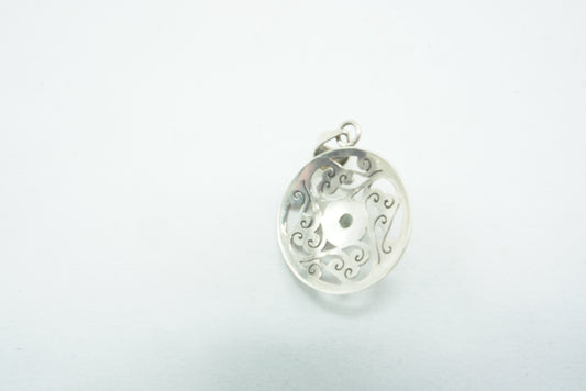 PENDENTIF ARTISANAL AIGUE MARINE PIERRE ARGENT