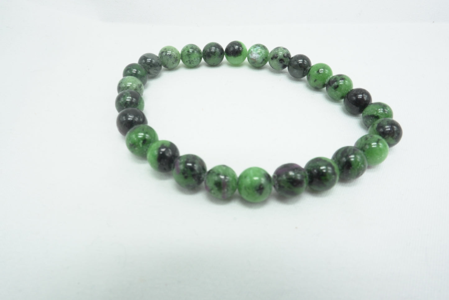 BRACELET RUBIS SUR ZOISITE 8MM