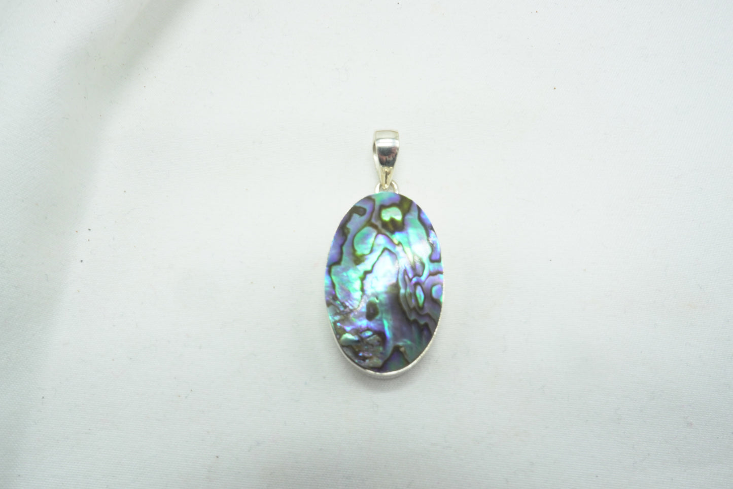 PENDENTIF NACRE SERTI ARGENT (Ref 2)