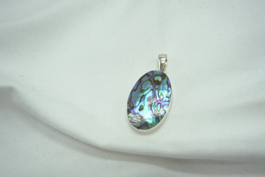PENDENTIF NACRE SERTI ARGENT (Ref 2)
