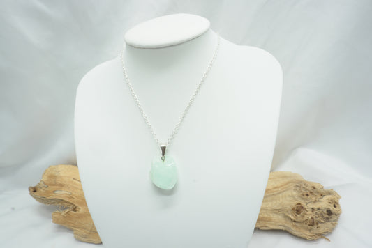 PENDENTIF AIGUE MARINE PIERRE ROULEE