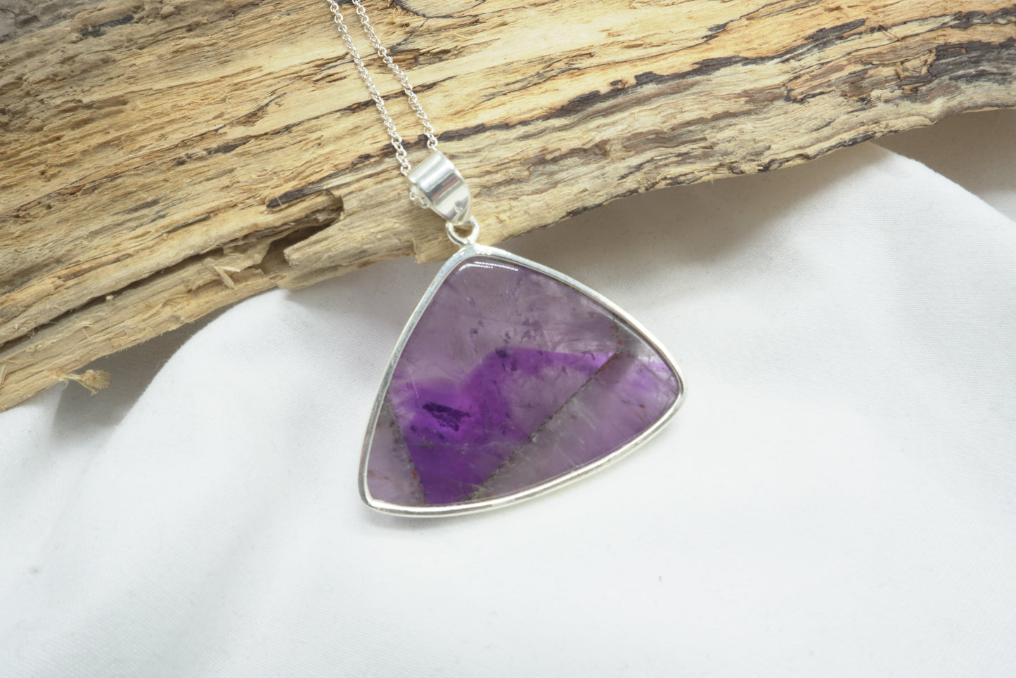 PENDENTIF AMETHYSTE TRAPICHE ARGENT (ref 1)