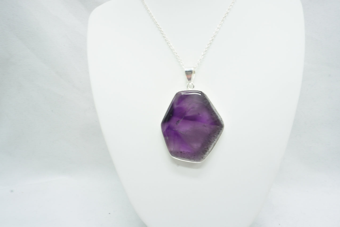 PENDENTIF AMETHYSTE TRAPICHE ARGENT (ref 2)