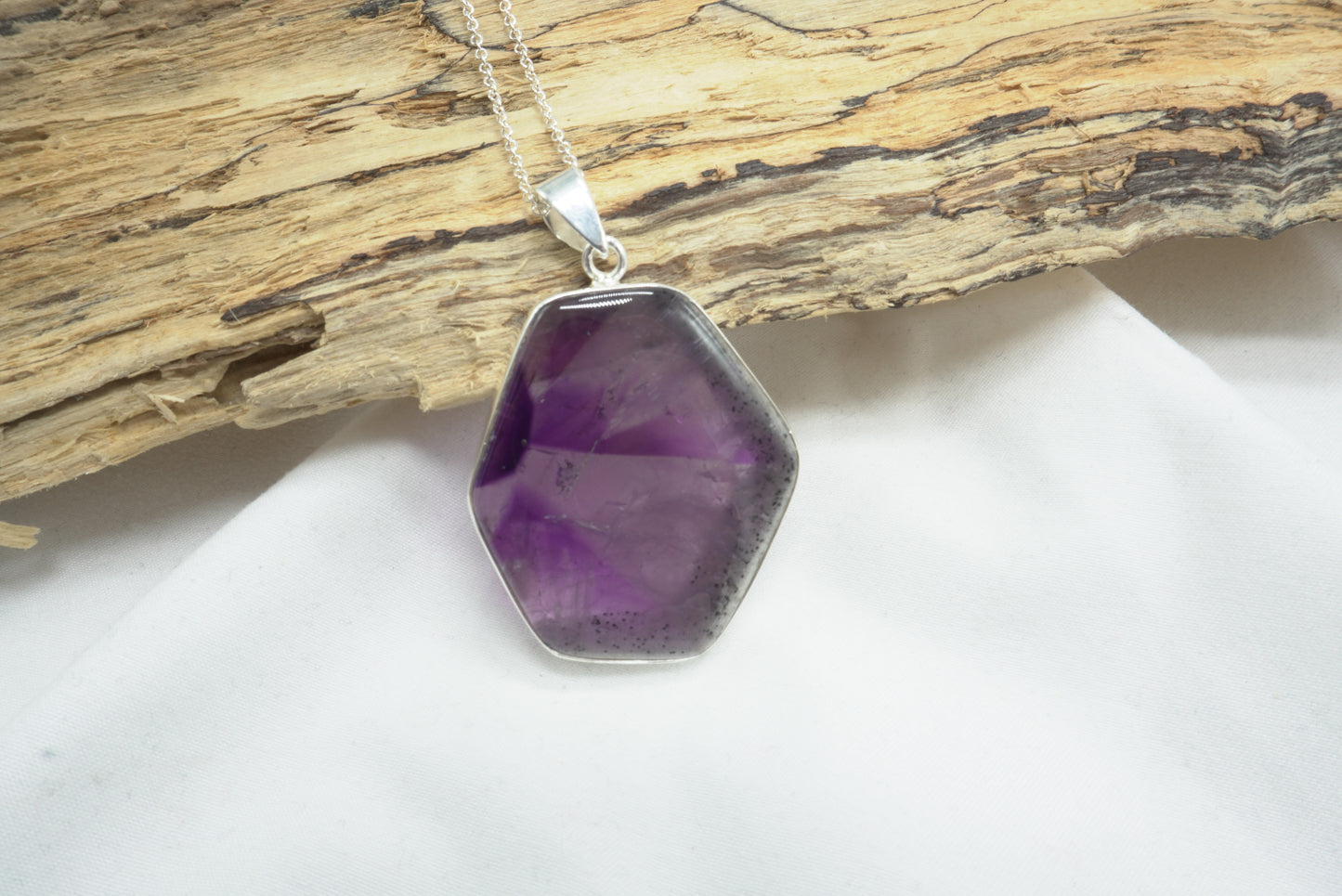 PENDENTIF AMETHYSTE TRAPICHE ARGENT (ref 2)