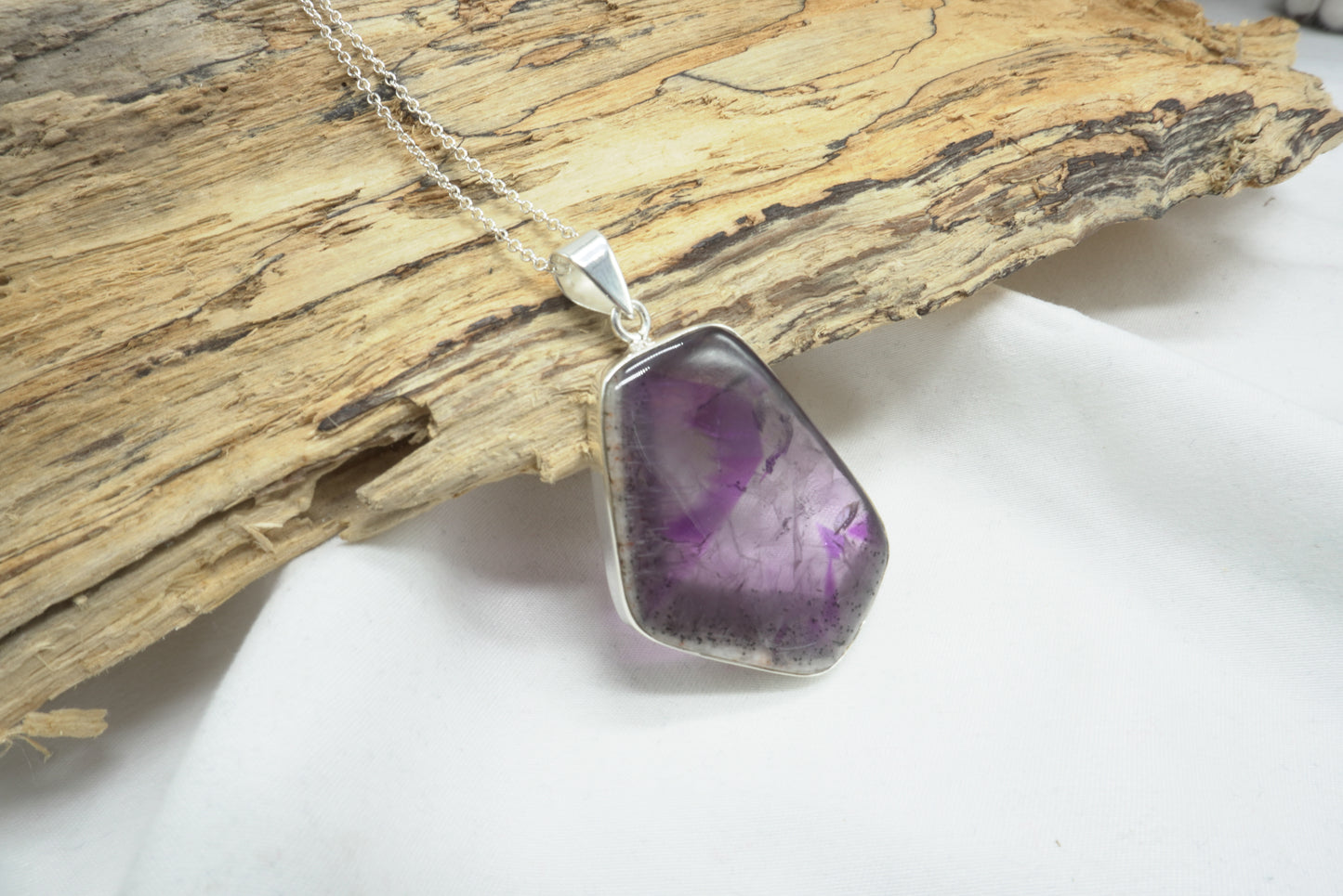 PENDENTIF AMETHYSTE TRAPICHE ARGENT (ref 3)