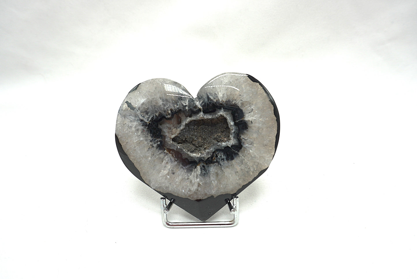 COEUR AGATE NOIRE CRISTALLISEE
