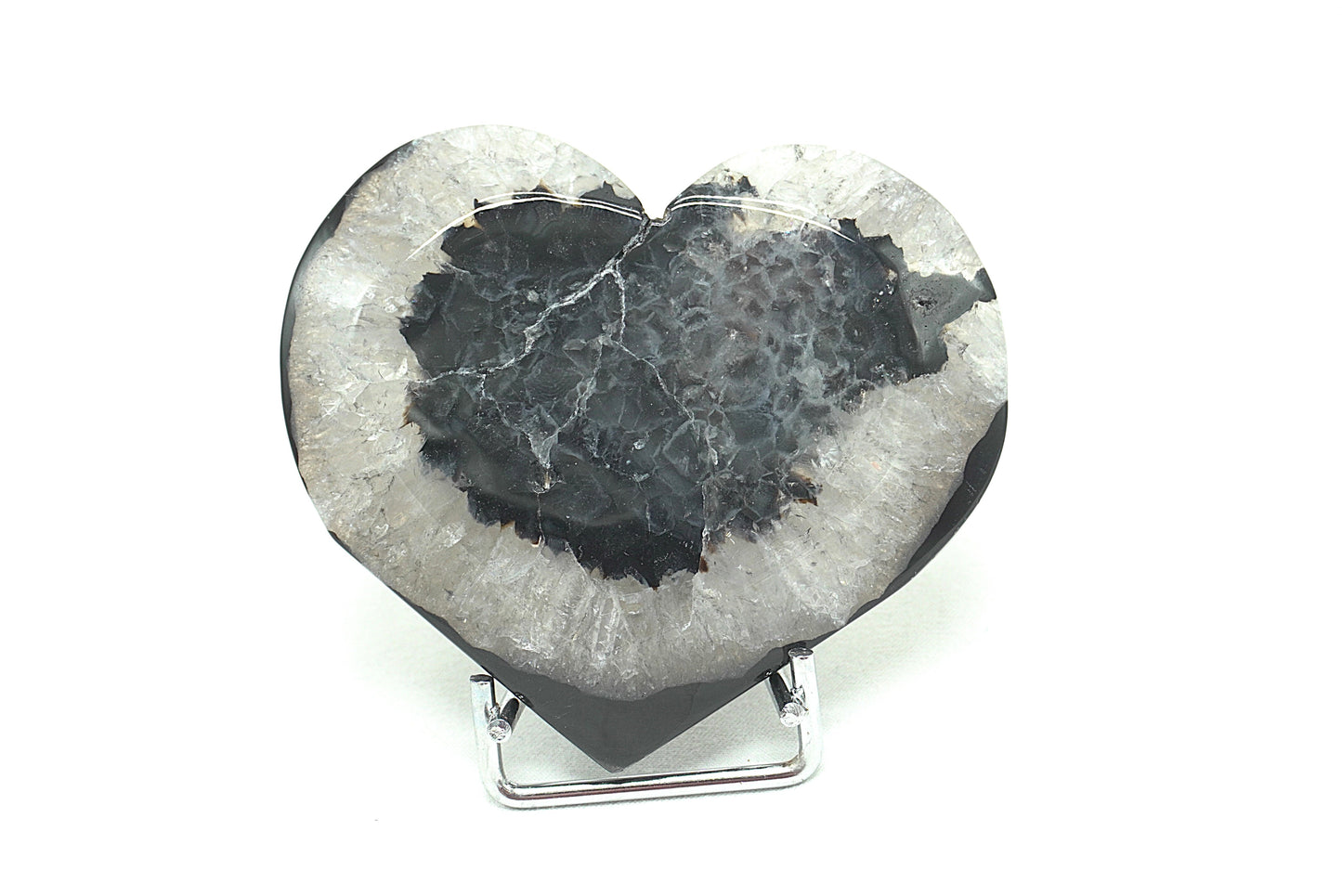 COEUR AGATE NOIRE CRISTALLISEE