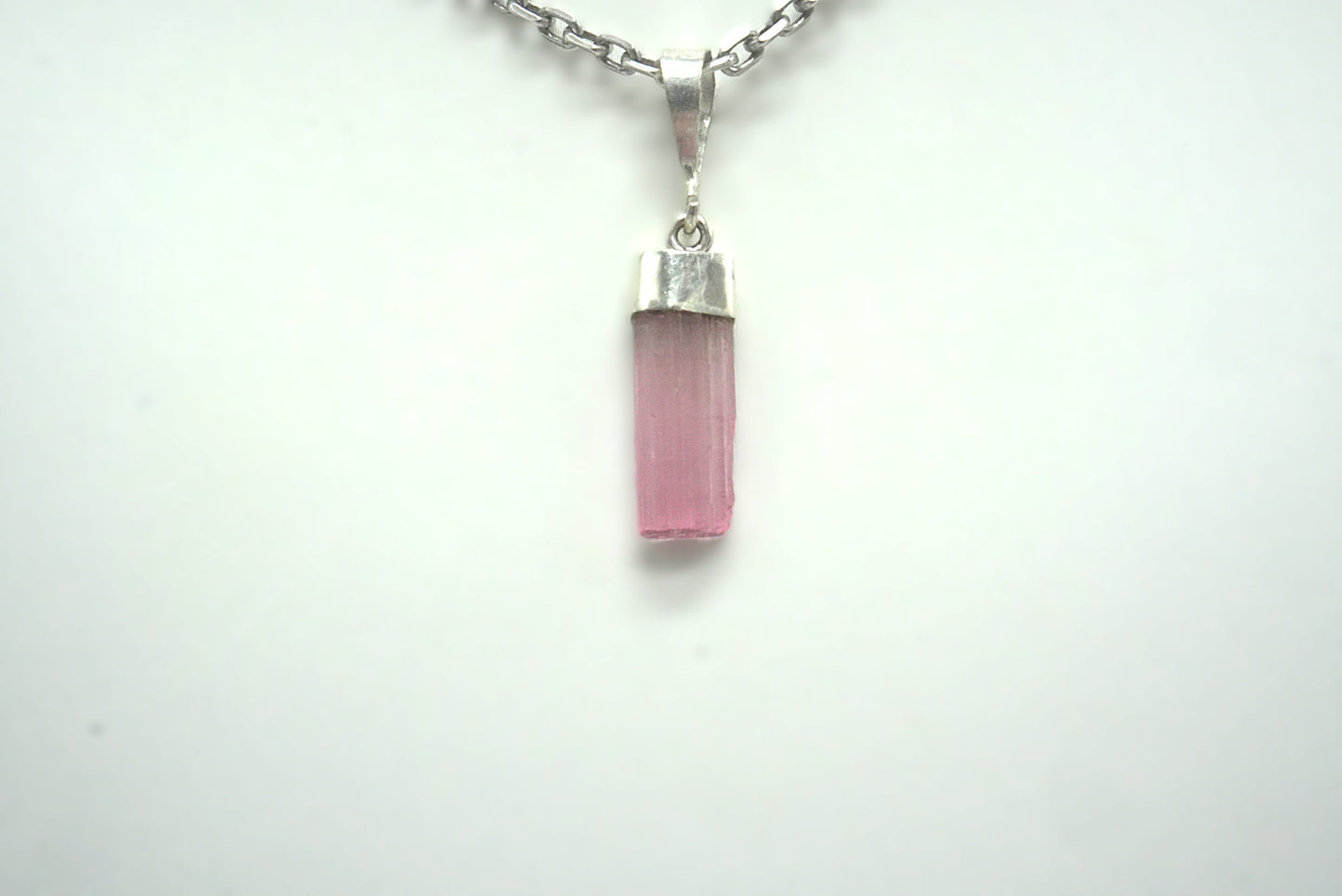 PENDENTIF TOURMALINE ROSE BELIERE ARGENT (ref 3)