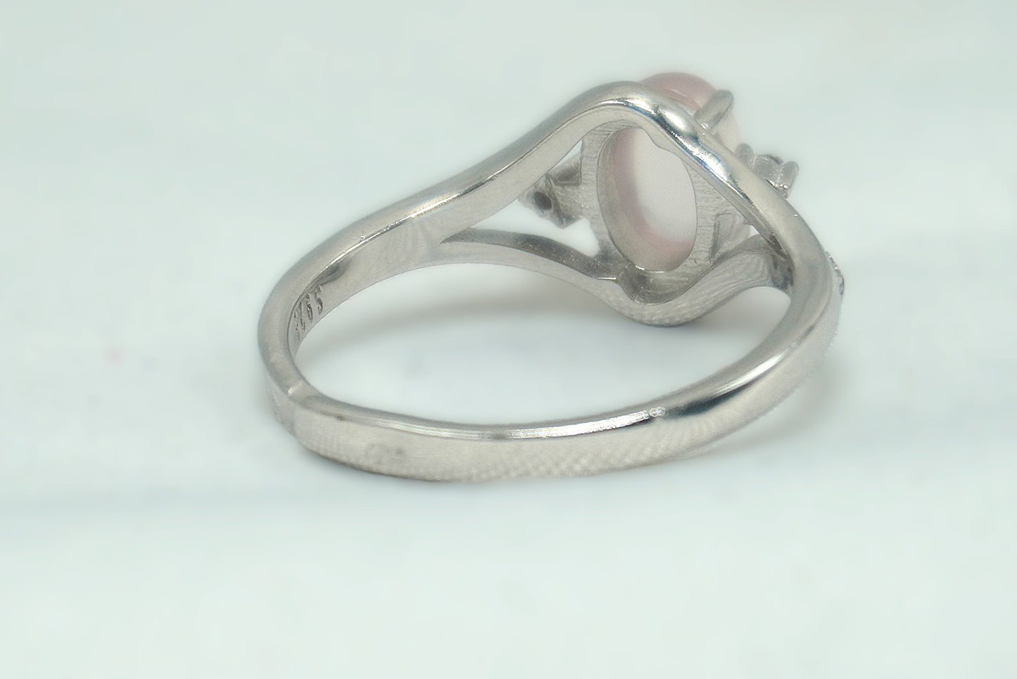 BAGUE AJUSTABLE QUARTZ ROSE ARGENT