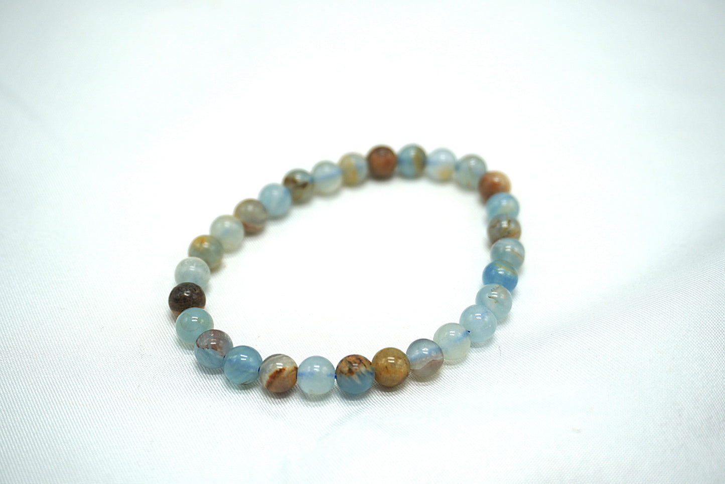 BRACELET CALCITE BLEUE SUR GANGUE 6MM