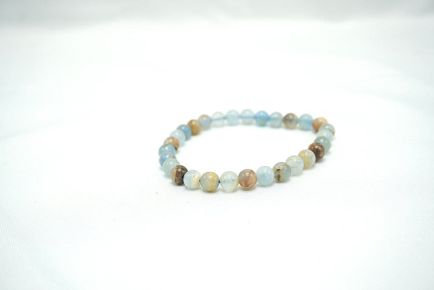 BRACELET CALCITE BLEUE SUR GANGUE 6MM