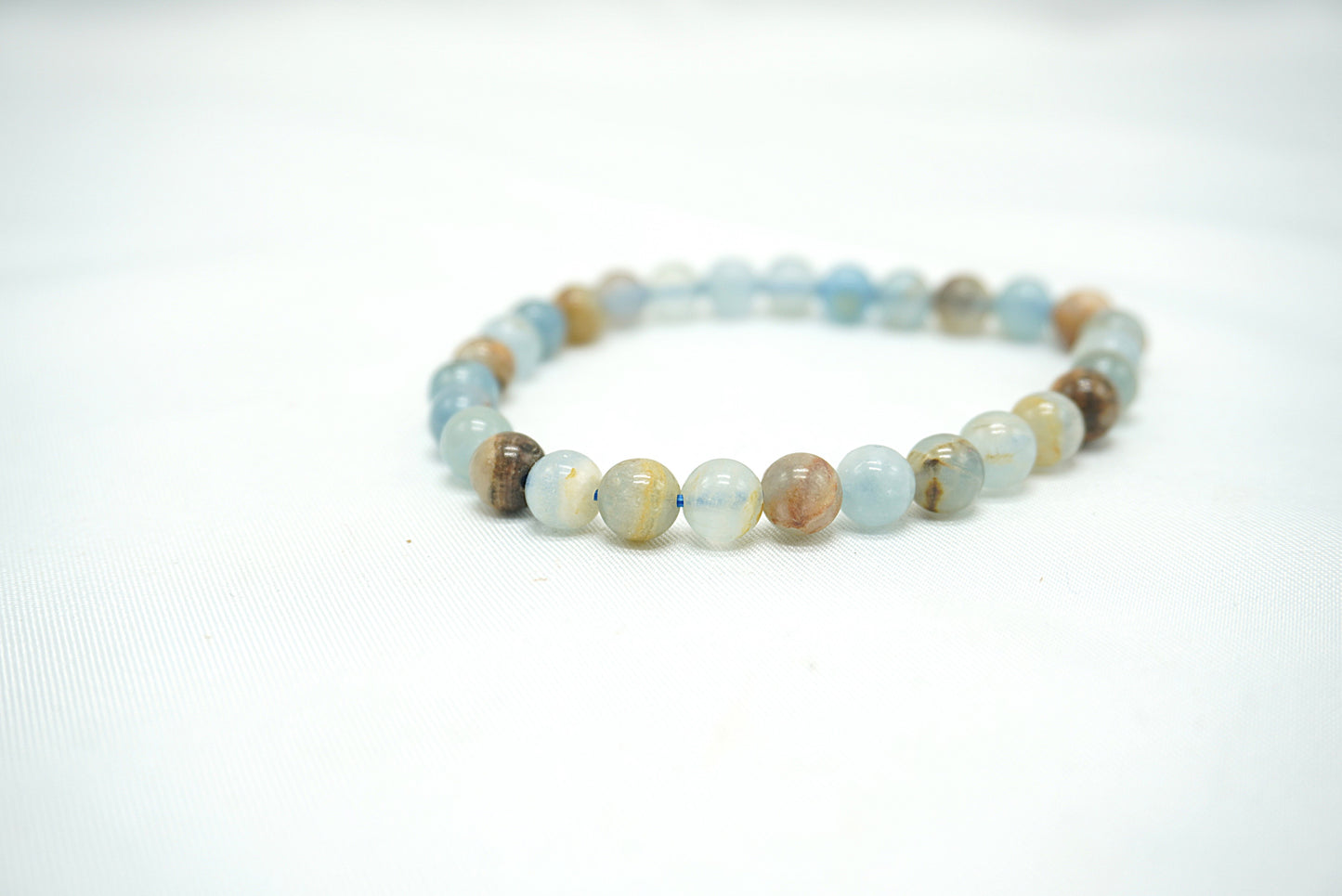 BRACELET CALCITE BLEUE SUR GANGUE 6MM