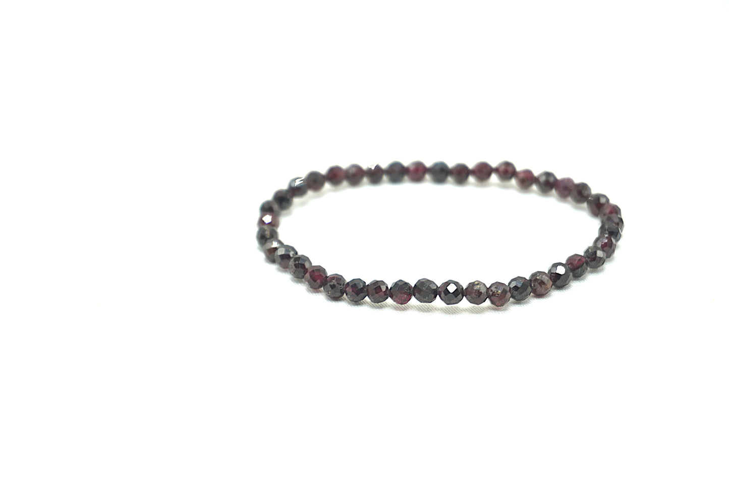 BRACELET GRENAT ROUGE FACETTE 4MM