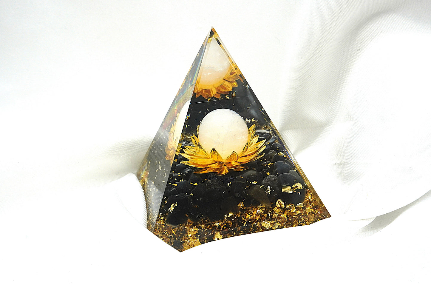 ORGONITE LOTUS QUARTZ ROSE OBSIDIENNE NOIRE
