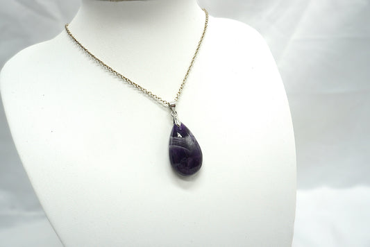 PENDENTIF AMETHYSTE CHEVRON (ref 1)
