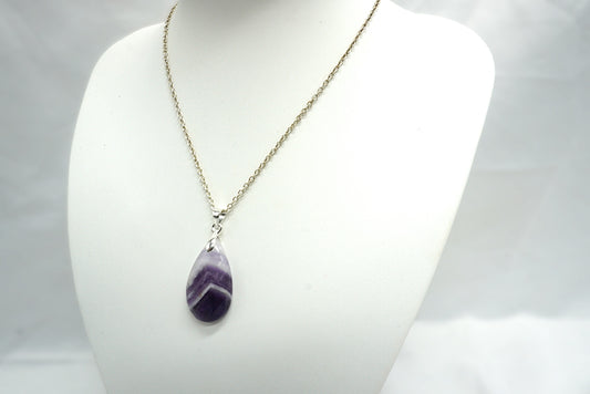 PENDENTIF AMETHYSTE CHEVRON (ref 2)