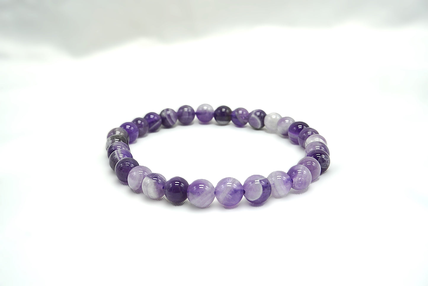 BRACELET AMETHYSTE CHEVRON 6MM