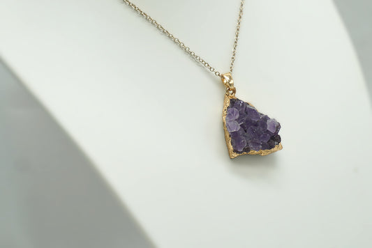 PENDENTIF AMETHYSTE BRUT DORE (ref 2)