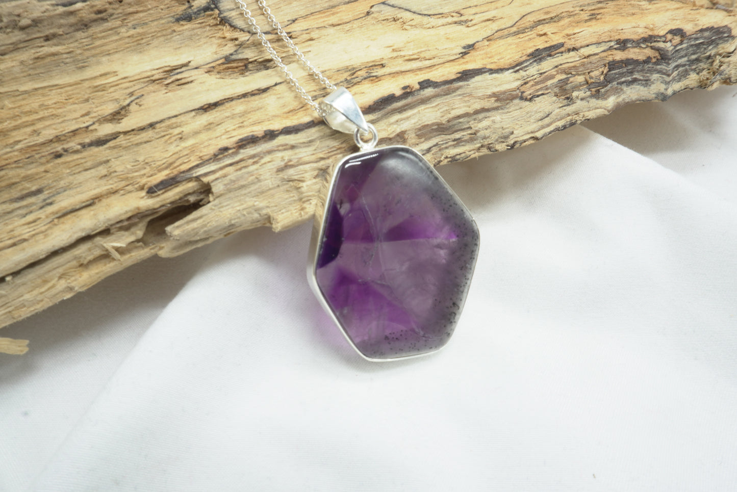 PENDENTIF AMETHYSTE TRAPICHE ARGENT (ref 2)