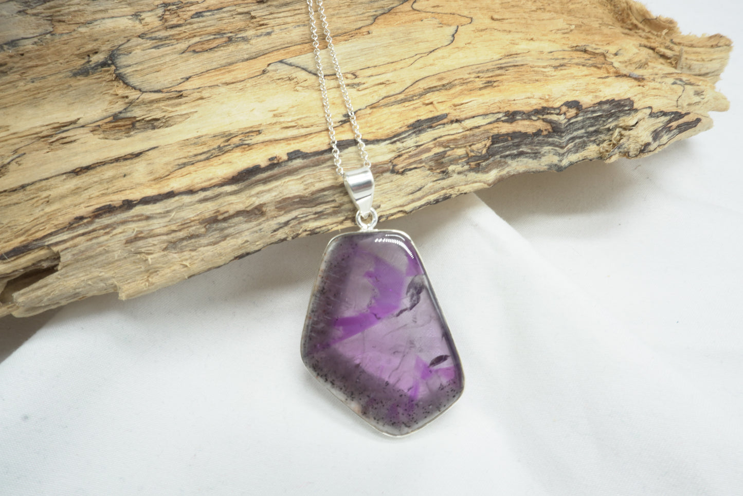 PENDENTIF AMETHYSTE TRAPICHE ARGENT (ref 3)