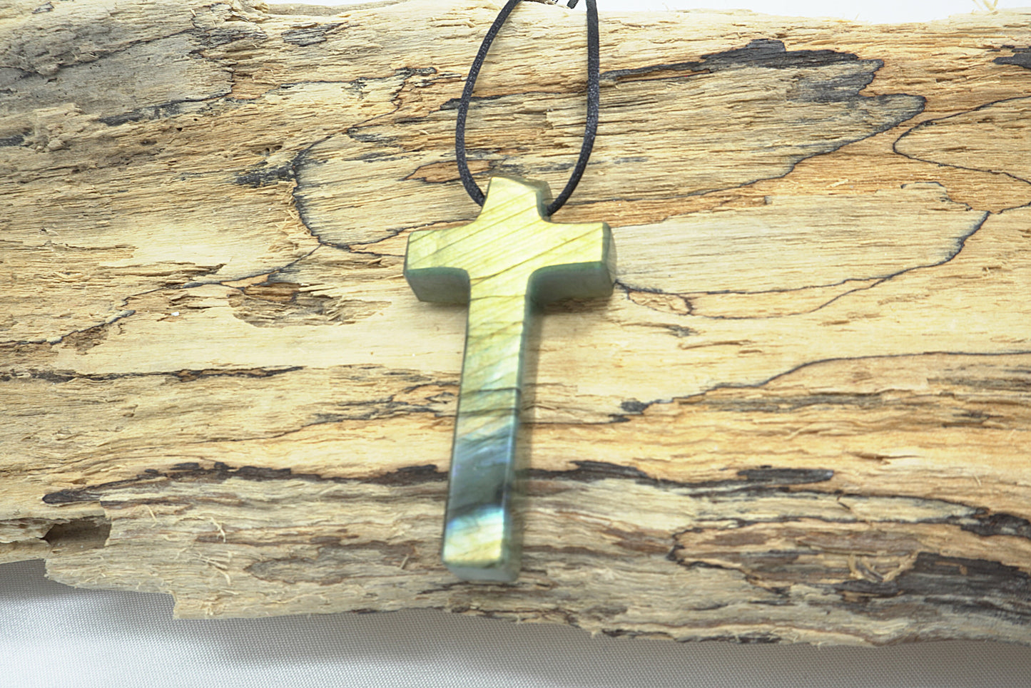 PENDENTIF CROIX LABRADORITE (ref 1)