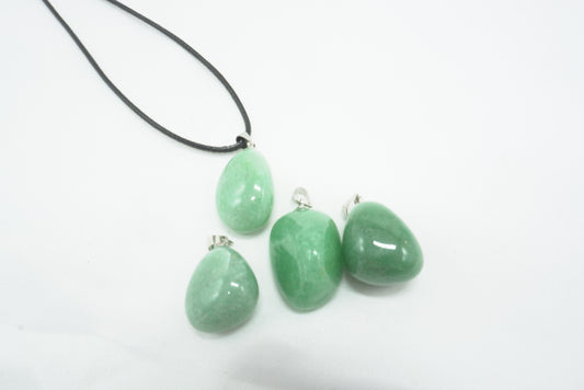 PENDENTIF PIERRE ROULEE AVENTURINE VERTE