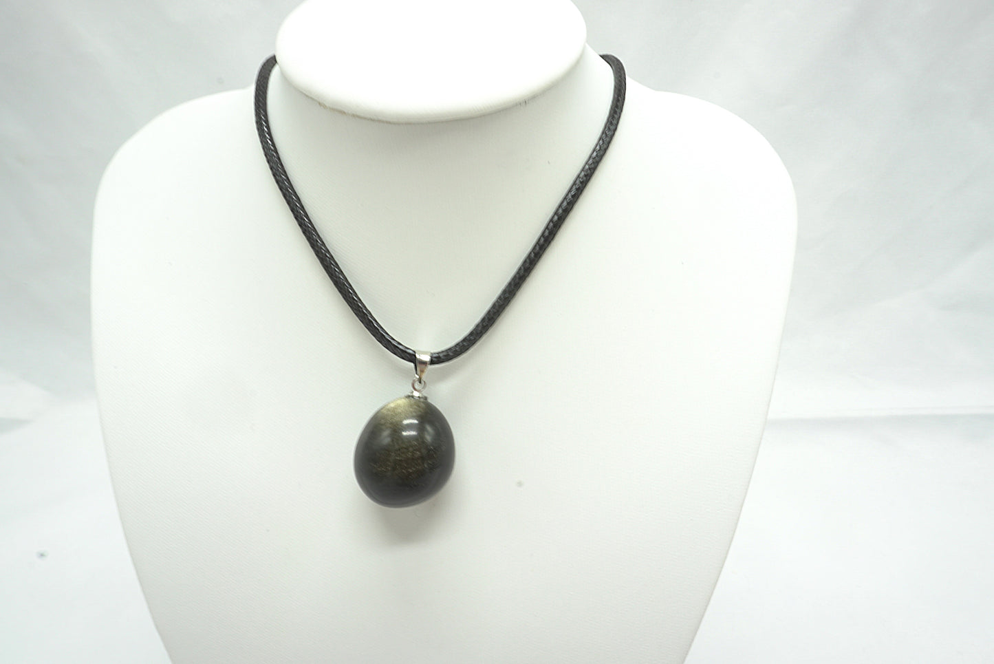 PENDENTIF PIERRE ROULEE OBSIDIENNE DOREE