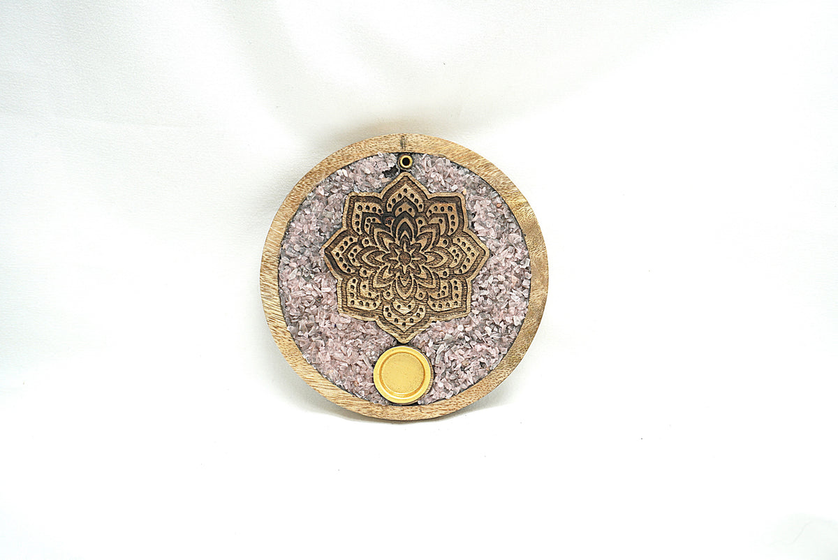 PORTE-CÔNE ENCENS MANDALA QUARTZ ROSE