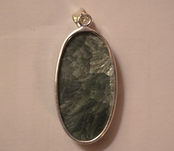 PENDENTIF SERAPHINITE SERTI ARGENT