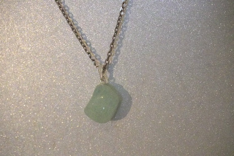 PENDENTIF AIGUE MARINE PIERRE ROULEE