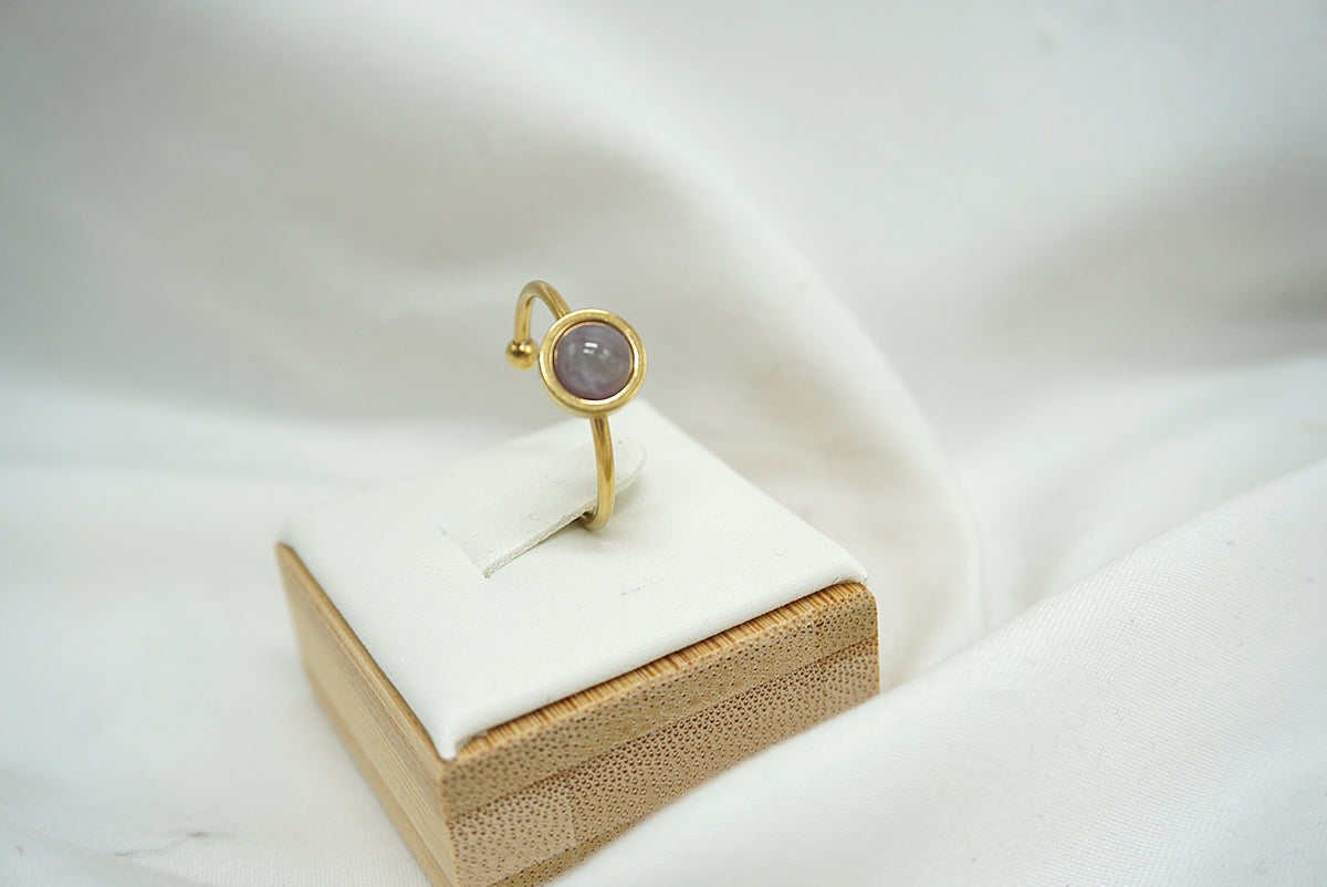 BAGUE ISEL AMETHYSTE DORE