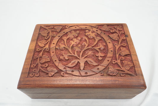 BOITE BOIS ARBRE DE VIE 18 CM