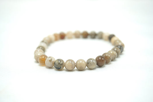 BRACELET AGATE DENDRITIQUE 6MM