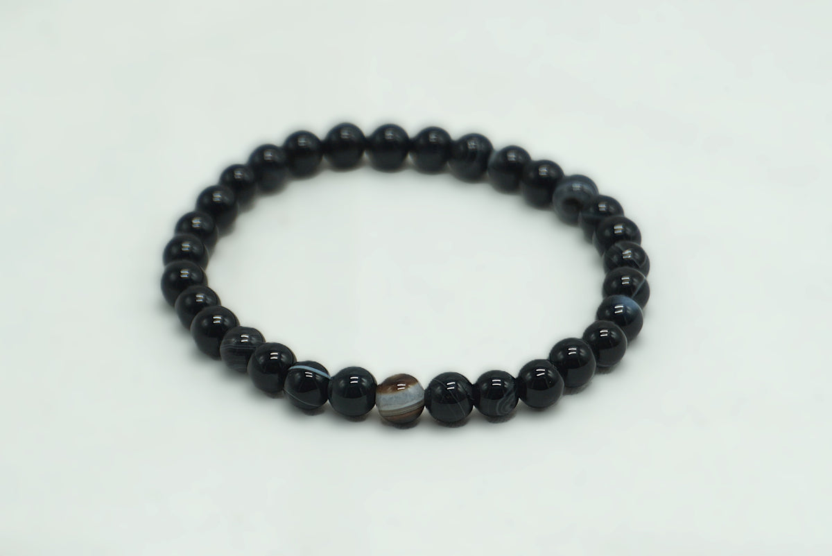 BRACELET AGATE OEIL 6MM