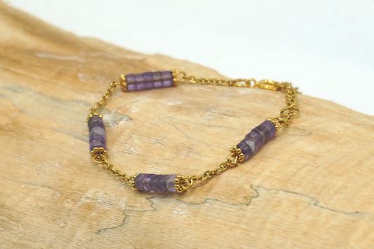 BRACELET AMETHYSTE DORE