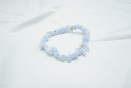 BRACELET BAROQUE CALCEDOINE BLEUE