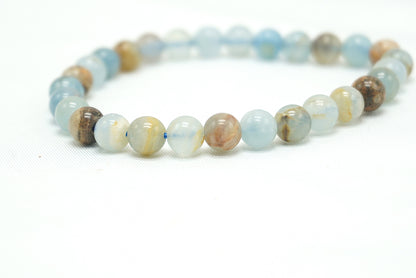 BRACELET CALCITE BLEUE SUR GANGUE 6MM
