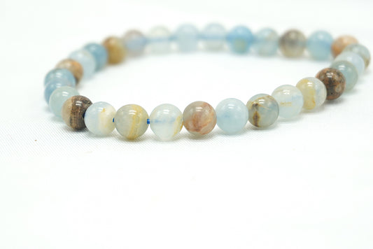 BRACELET CALCITE BLEUE SUR GANGUE 6MM