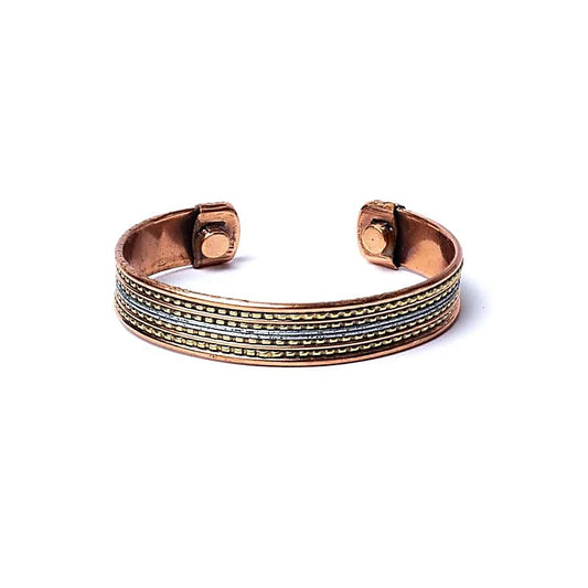 BRACELET CUIVRE MAGNETIQUE MOTIF BANDÉ
