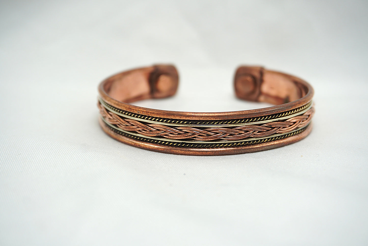 BRACELET CUIVRE MAGNETIQUE MOTIF BANDÉ (ref 2)