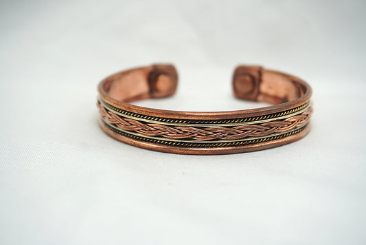 BRACELET CUIVRE MAGNETIQUE MOTIF BANDÉ (ref 2)
