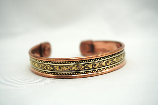 BRACELET CUIVRE MAGNETIQUE MOTIF BANDÉ (ref 3)