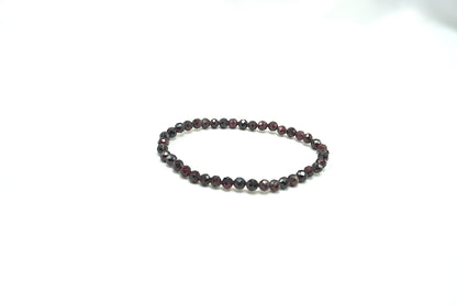BRACELET GRENAT ROUGE FACETTE 4MM
