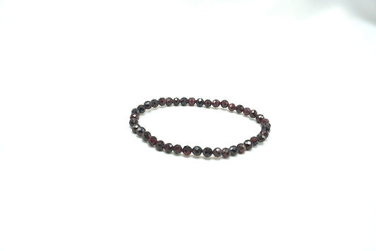 BRACELET GRENAT ROUGE FACETTE 4MM